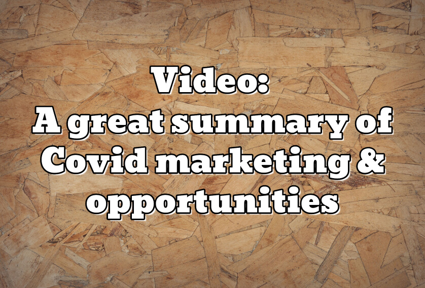 Video: A great summary of Covid marketing & opportunities
