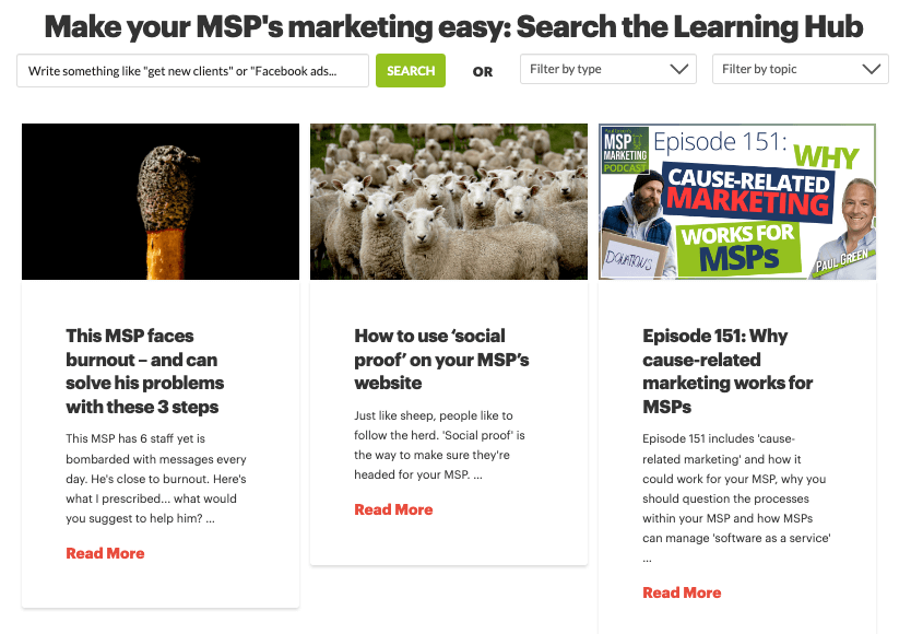 MSP Marketing Learning Hub