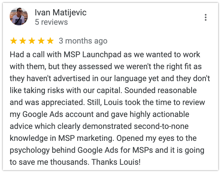MSP Launchpad most recent review